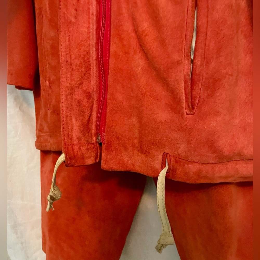 A Tonie Design Margareta Westburg Archival Orange/Red/Multi Suede Suit - Picture 9 of 12
